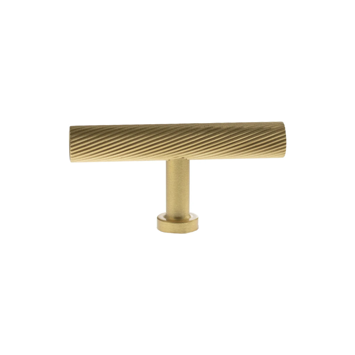 Millhouse Brass Satin Brass Paddington Spiral T-Bar Cabinet Knob  |  MHCS1675SB