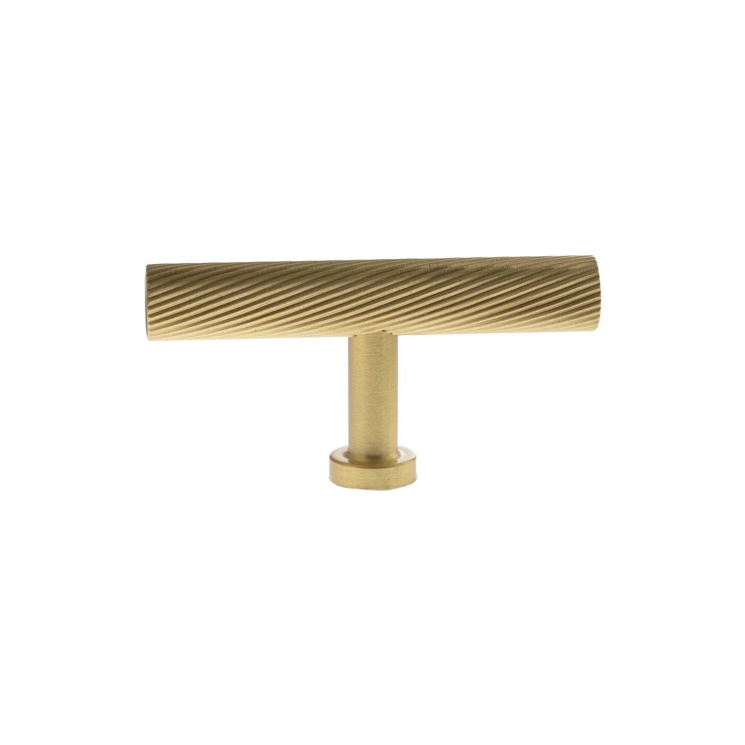 Millhouse Brass Satin Brass Paddington Spiral T-Bar Cabinet Knob  |  MHCS1675SB