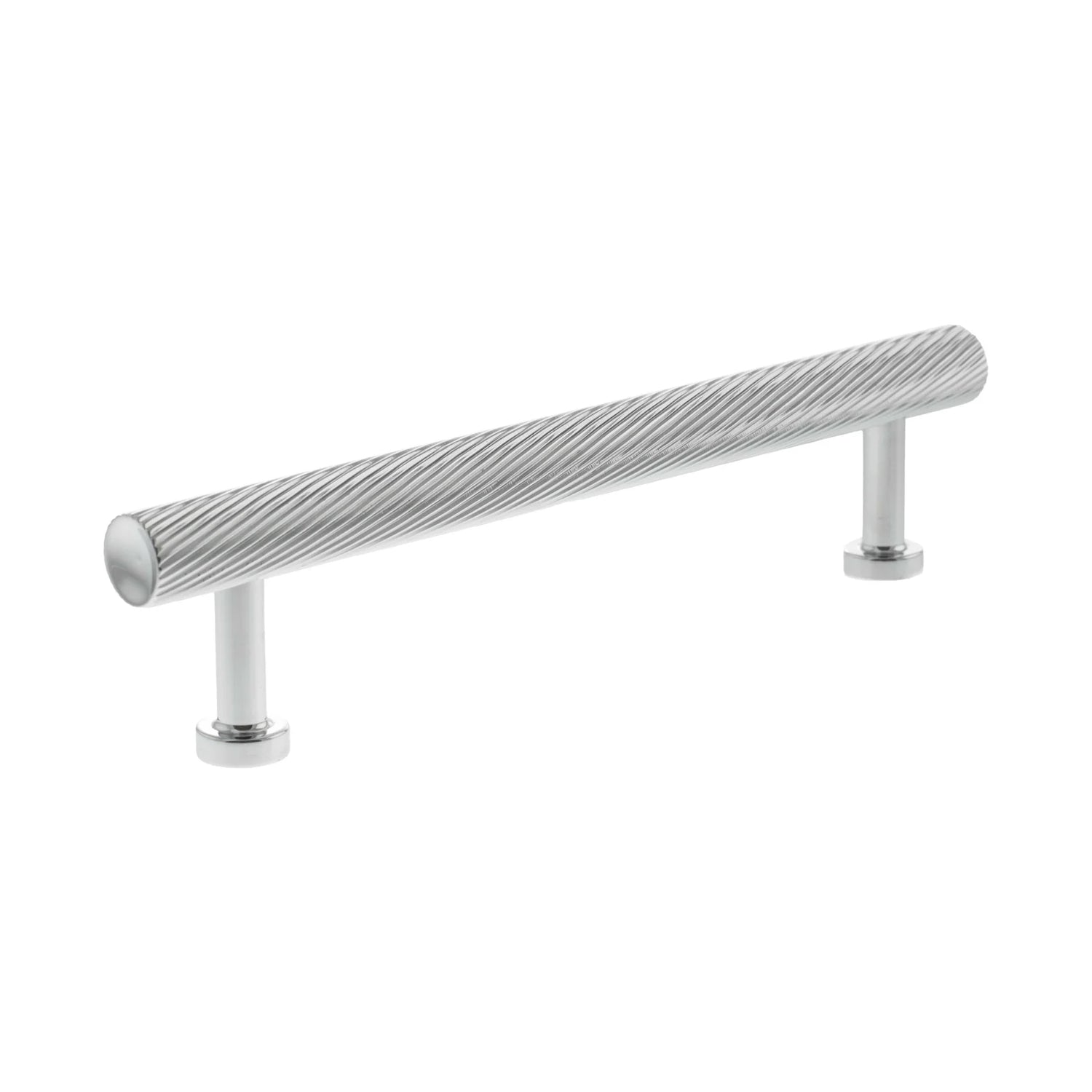 Millhouse Brass Polished Chrome 128mm Paddington Spiral T-Bar Cabinet Pull Handle  |  MHCS17128PC