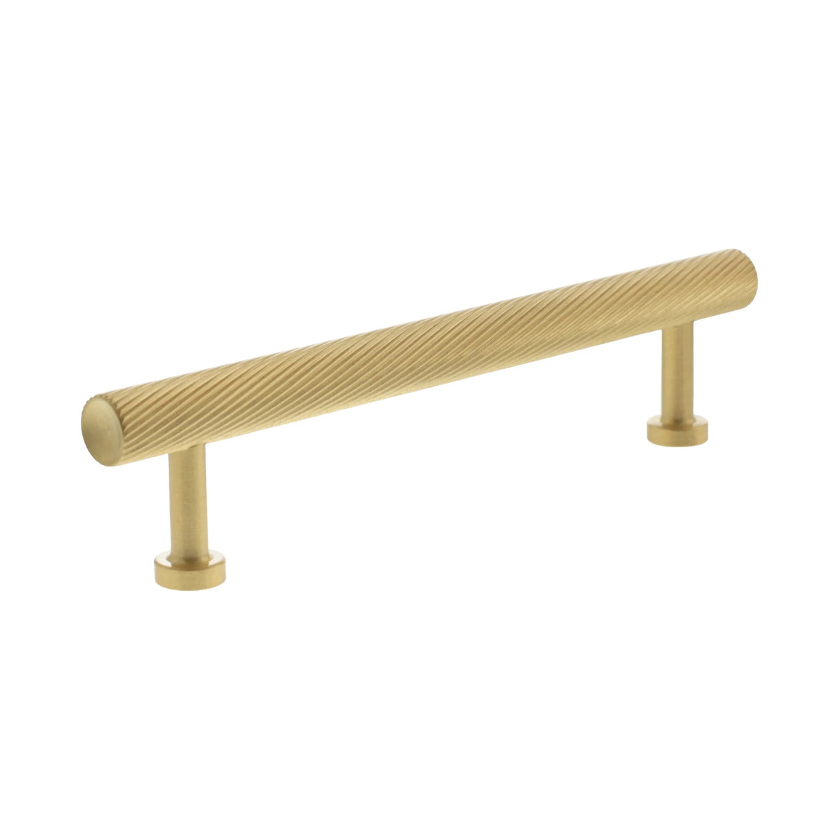Millhouse Brass Satin Brass 128mm Paddington Spiral T-Bar Cabinet Pull Handle  |  MHCS17128SB