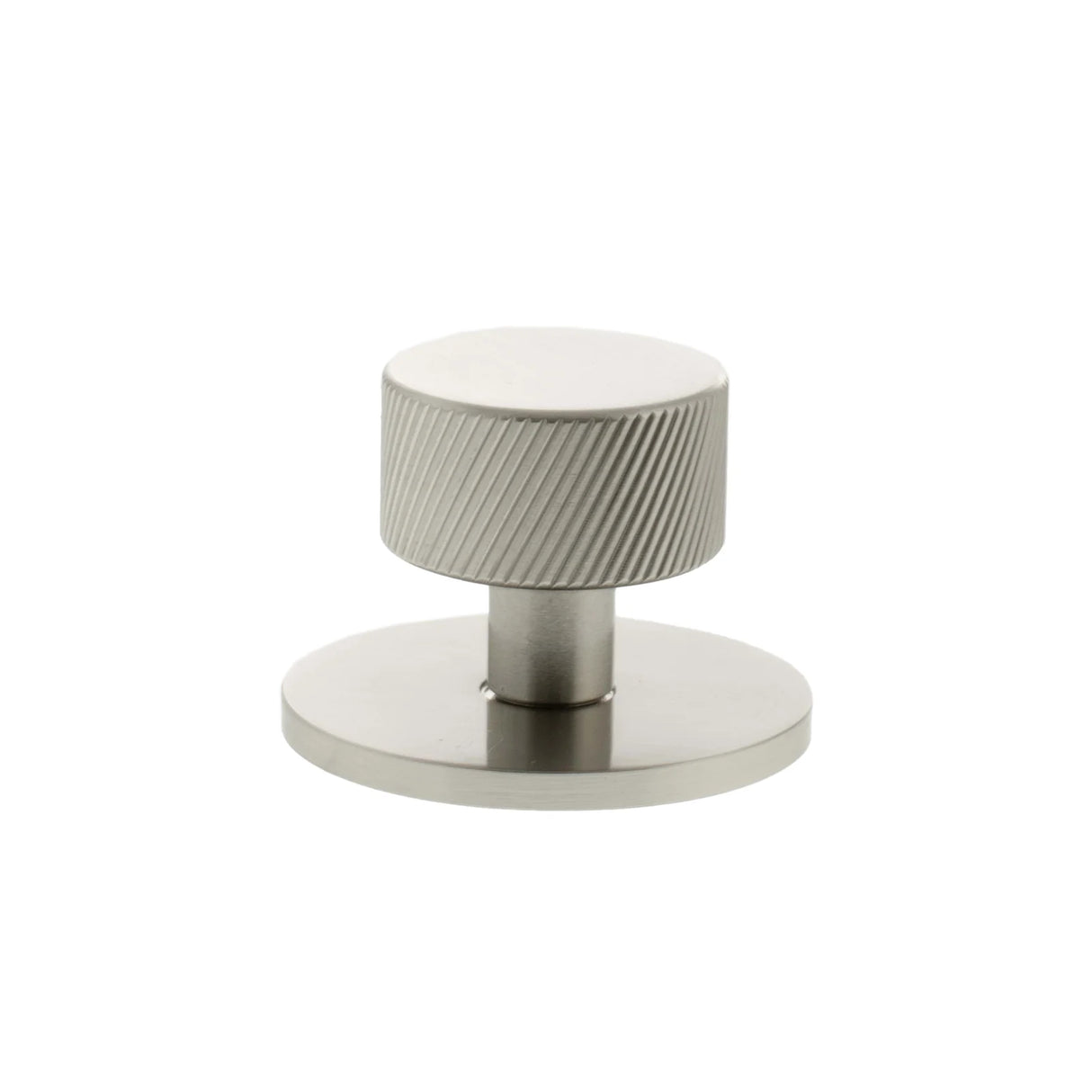 Millhouse Brass Satin Nickel Paddington Spiral Round Cabinet Knob on Backplate  |  MHCSB1532SN