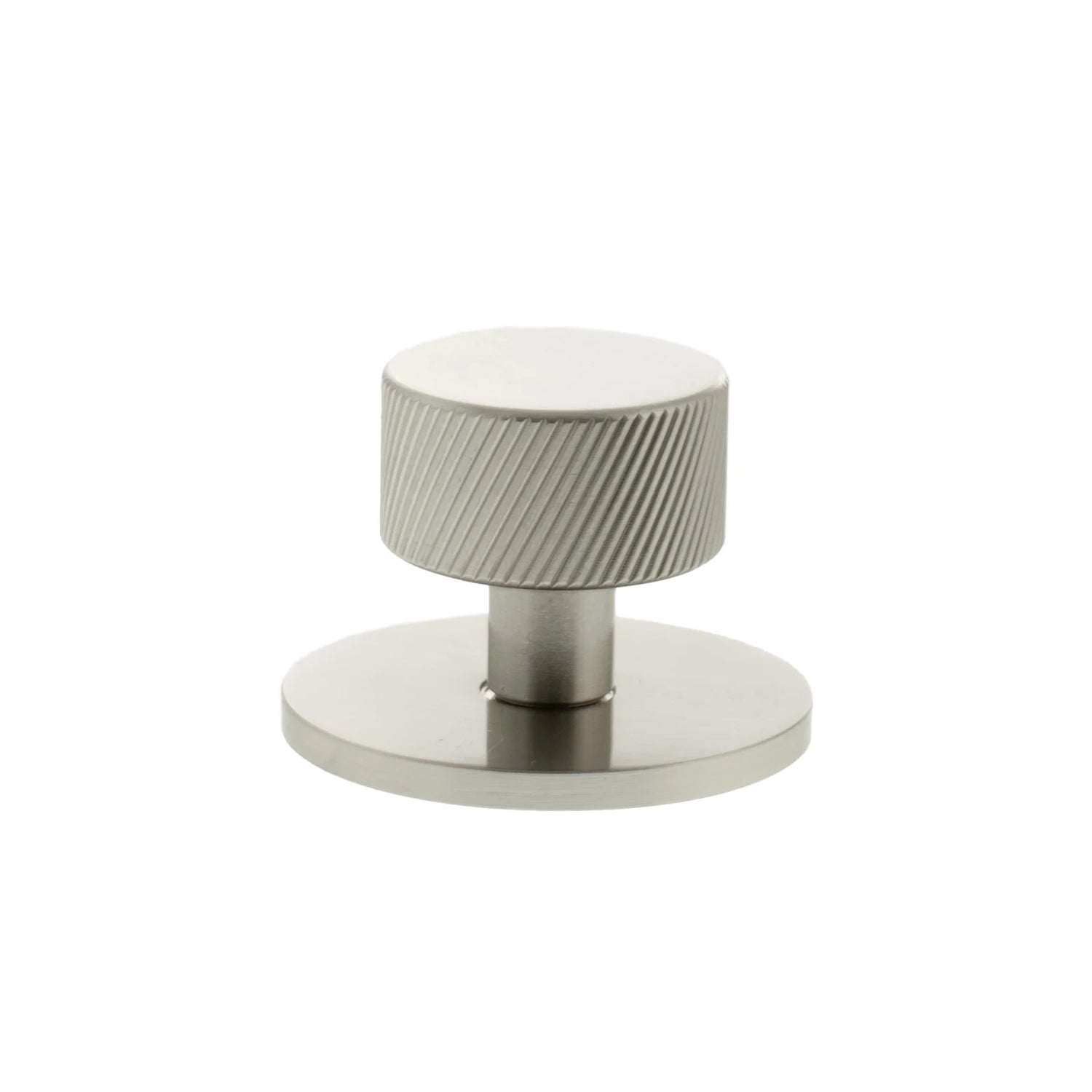 Millhouse Brass Satin Nickel Paddington Spiral Round Cabinet Knob on Backplate  |  MHCSB1532SN