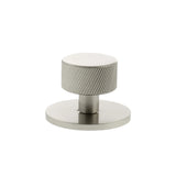 Millhouse Brass Satin Nickel Paddington Spiral Round Cabinet Knob on Backplate  |  MHCSB1532SN