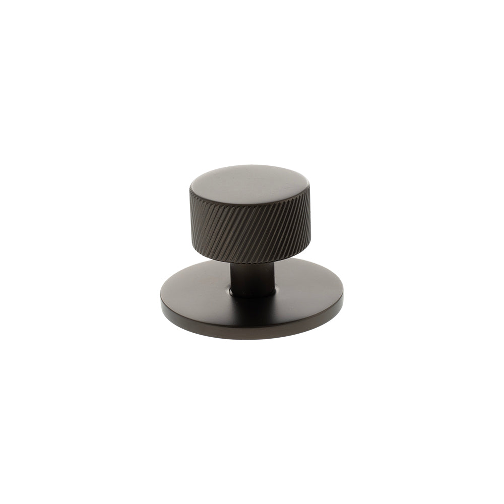 Millhouse Brass Urban Dark Bronze Paddington Spiral Round Cabinet Knob on Backplate  |  MHCSB1532UDB