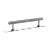 Millhouse Brass Polished Chrome 128mm Paddington Spiral T-Bar Cabinet Pull Handle on Backplate  |  MHCSB17128PC