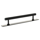 Millhouse Brass Matt Black 160mm Paddington Spiral T-Bar Cabinet Pull Handle on Backplate  |  MHCSB17160MB