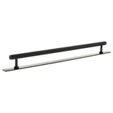 Millhouse Brass Matt Black 320mm Paddington Spiral T-Bar Cabinet Pull Handle on Backplate  |  MHCSB17320MB