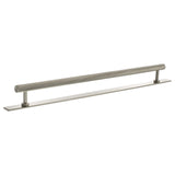 Millhouse Brass Satin Nickel 320mm Paddington Spiral T-Bar Cabinet Pull Handle on Backplate  |  MHCSB17320SN