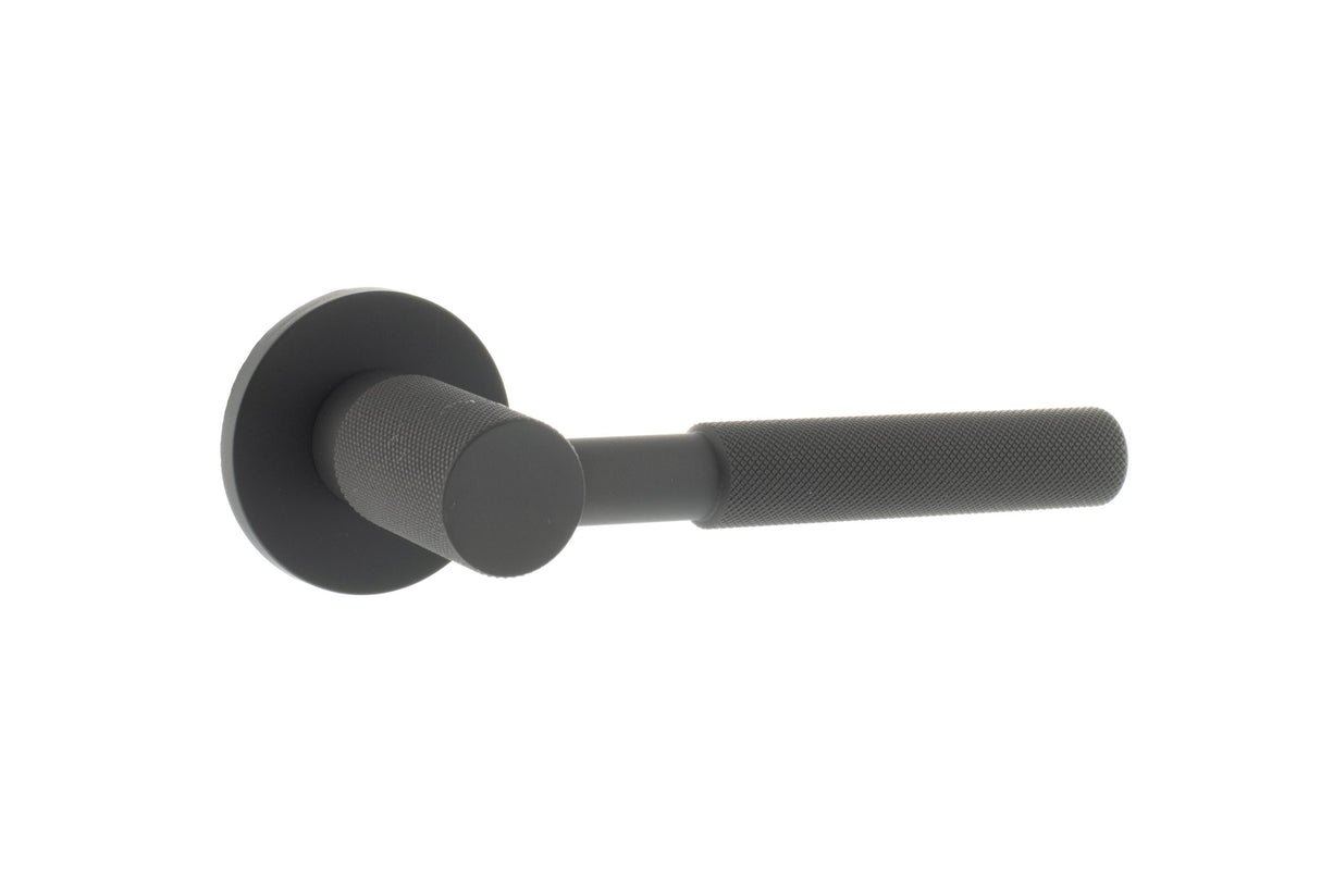 Set Millhouse Dark Bronze Mason Knurled Lever on 5mm rose | MHSR500UDB