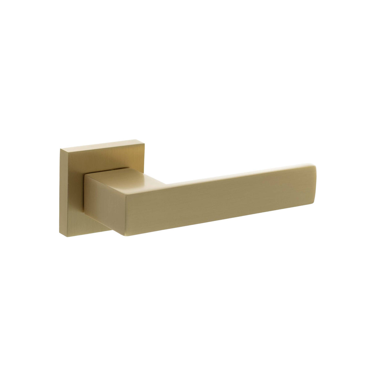 Set Satin Brass Panetti Square Lever Door Handle | SP217SB