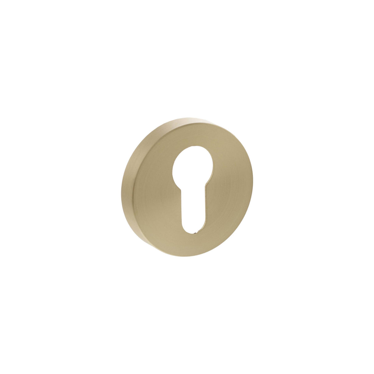 Senza Pari Satin Brass Minimal Round Euro Escutcheon | SPRESCESB