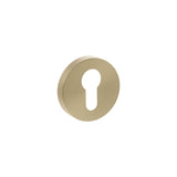 Senza Pari Satin Brass Minimal Round Euro Escutcheon | SPRESCESB