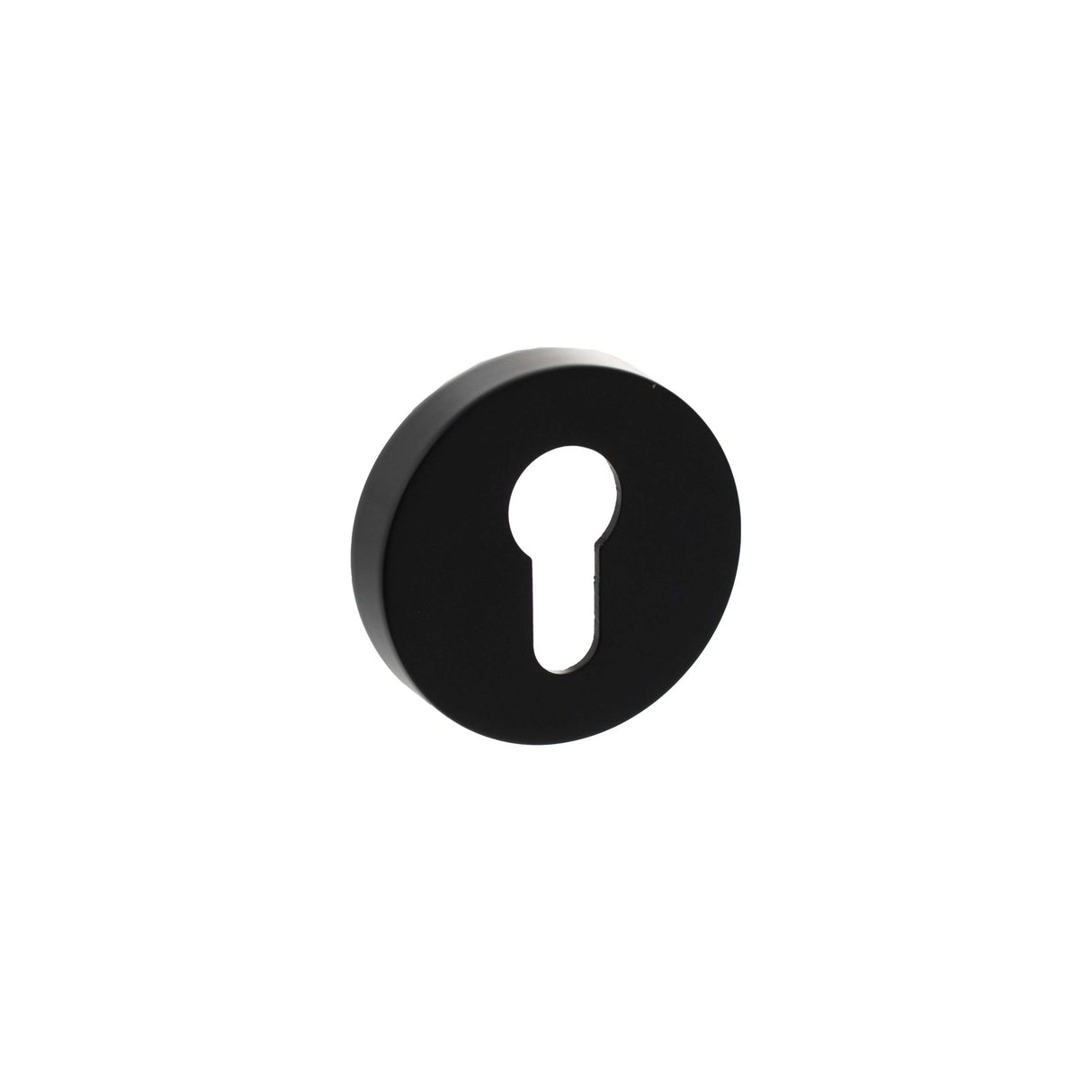 Senza Pari Matt Black Round Euro Escutcheon | SPROESCEMB