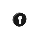 Senza Pari Matt Black Round Euro Escutcheon | SPROESCEMB