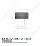 Alexander and Wilks Antique Brass 29mm Lucia Knurled Cupboard Knob