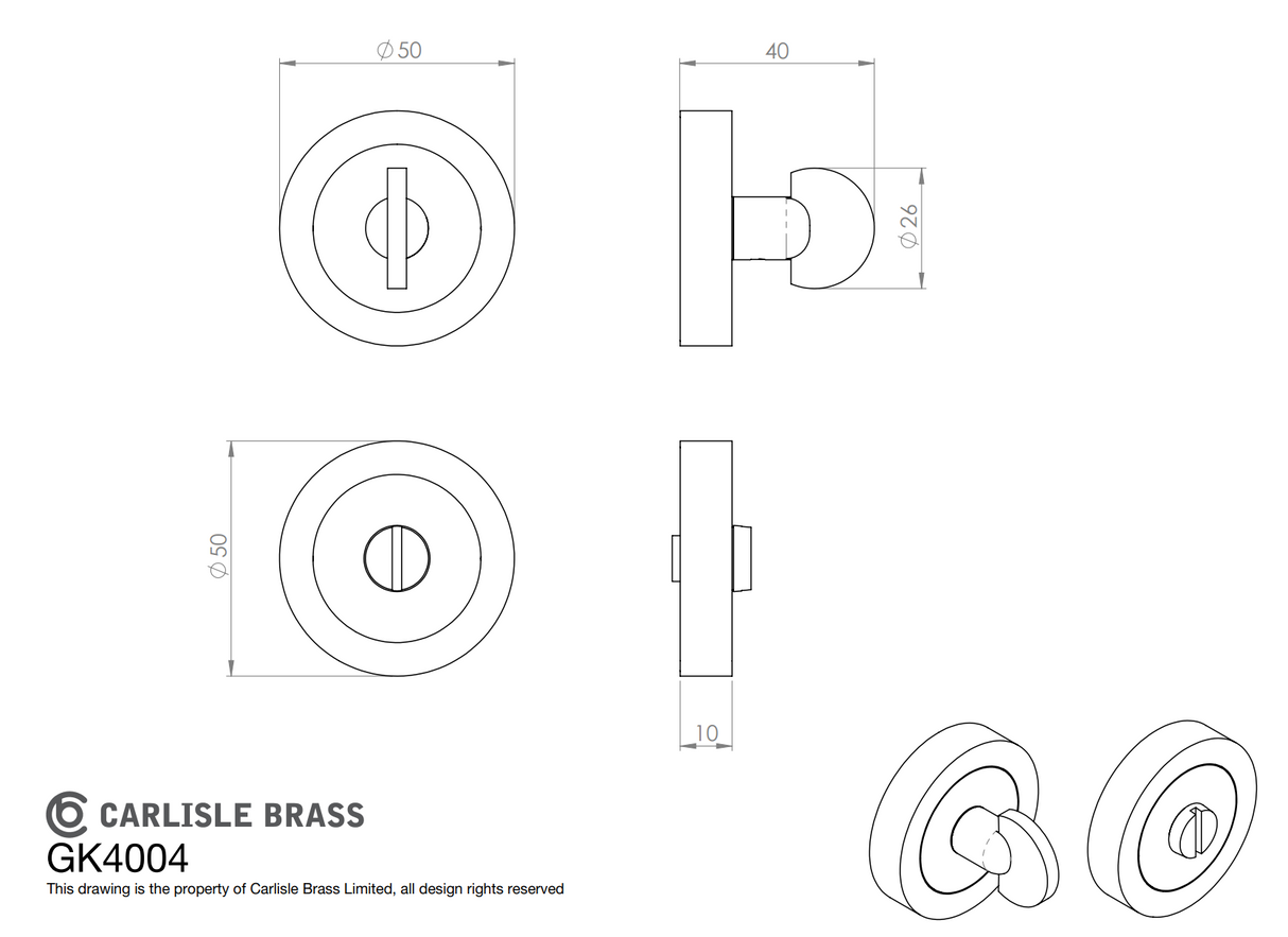 Satin Nickel Thumb Turn & Release | GK4004SN