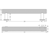 Burlington 128mm Satin Nickel Knurled Piccadilly Cabinet Handle | BUR411SN