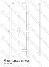 Satin Nickel Steel T Bar Cabinet Handle 640mm c/c | FTD445NSN