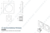 A&W Polished Chrome Square Sliding Door Pull Kit  | AW995PC