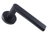 Set Matt Black Serozzetta Edge Lever on round rose | SZM210MB
