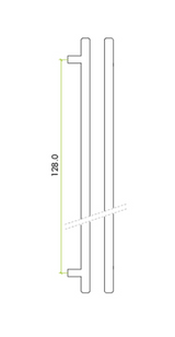 Matt White T Bar Cabinet Handle c/c 128mm | TDFPT-128-188MW