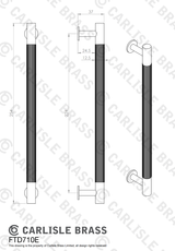 Polished Chrome 254mm Lines Pull Handle | FTD710ECP