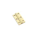 Pair Polished Brass 50mm Cabinet Butt Hinge | AW050-CH-PB