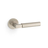 Alexander & Wilks Satin Nickel Hurricane Plain Lever on rose | AW201SN