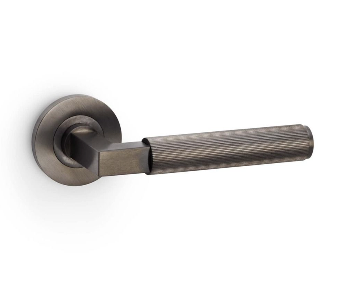 Alexander & Wilks Dark Bronze PVD Hurricane Reeded Lever on rose | AW202DBZPVD