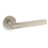 Alexander & Wilks Satin Nickel Spitfire Reeded Lever on rose | AW222SN