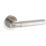 Alexander & Wilks Polished Nickel Spitfire Lever Hexagonal Cut on rose | AW224PN