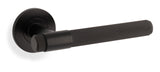 Alexander & Wilks Black Kingston Knurled Lever on rose | AW240BL