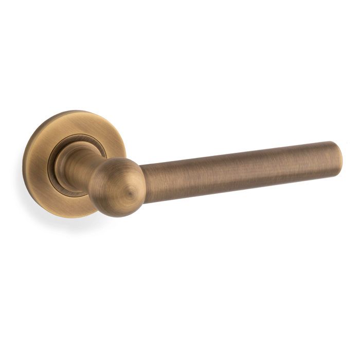 Alexander & Wilks Antique Brass Siskin Lever on rose | AW250AB
