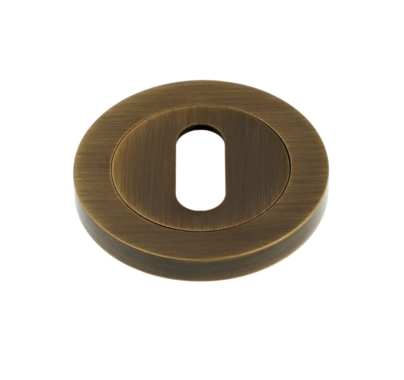 Alexander & Wilks Antique Brass 50mm Standard Escutcheon | AW391AB