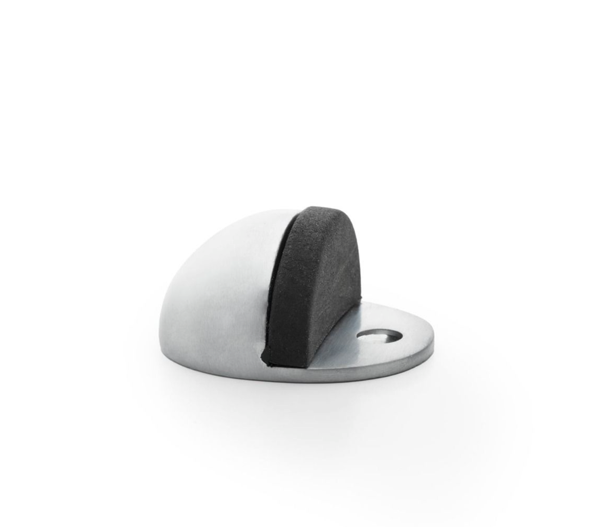 Alexander and Wilks Satin Chrome Floor Mounted Shield  Door Stop | AW630SC