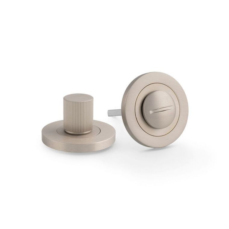 Alexander & Wilks Satin Nickel Reeded Turn and Release | AW792SN