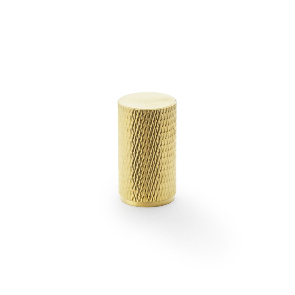 Alexander and Wilks Satin Brass PVD 35mm Brunel Knurled Cupboard Knob  | AW800-35-SB