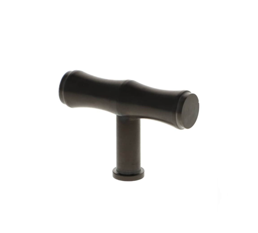 Alexander and Wilks Dark Bronze PVD Bamboo T Bar Cupboard Knob