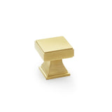 Alexander and Wilks Satin Brass PVD Jesper Square Cupboard Knob