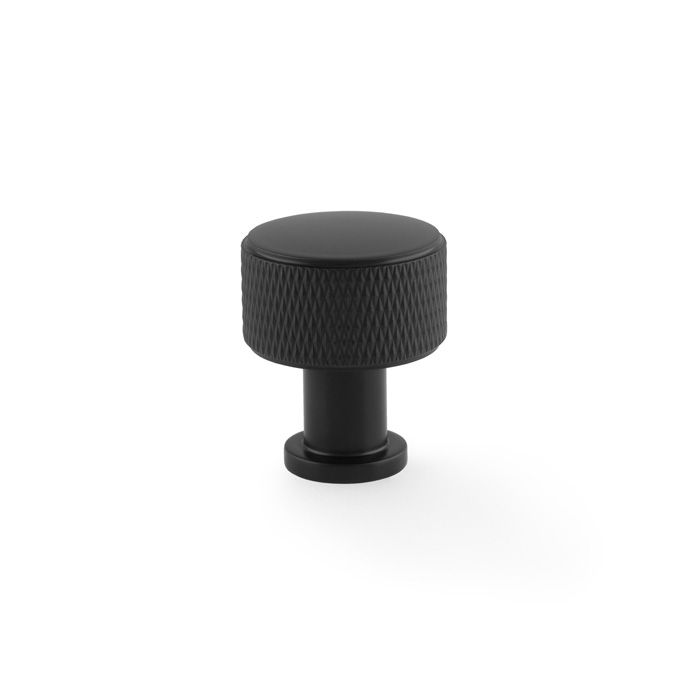 Alexander and Wilks Matt Black 29mm Lucia Knurled Cupboard Knob
