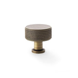 Alexander and Wilks Antique Brass 35mm Lucia Knurled Cupboard Knob