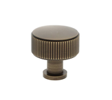 Alexander and Wilks Antique Brass 35mm Lucia Reeded Line Cupboard Knob | AW807R-35-AB