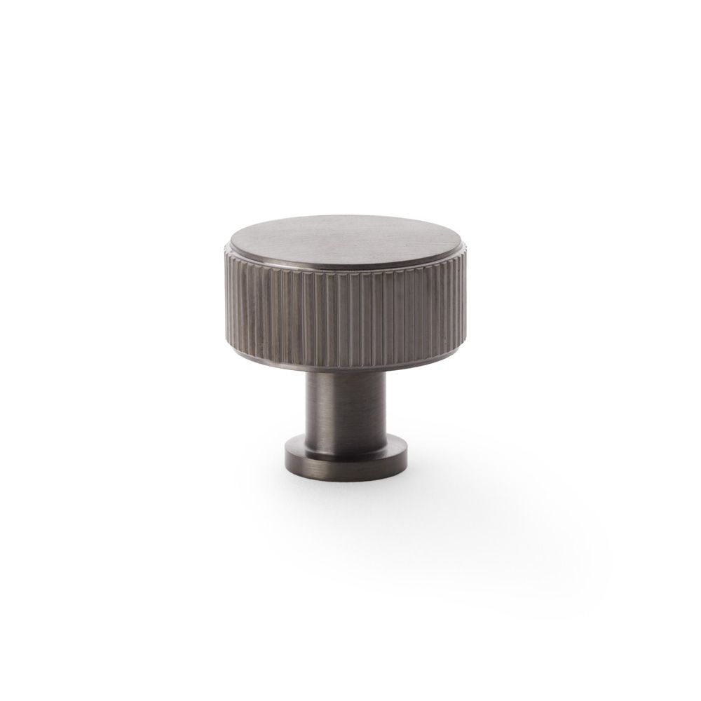 Alexander and Wilks Dark Bronze PVD 35mm Lucia Reeded Line Cupboard Knob | AW807R-35-DBZPVD