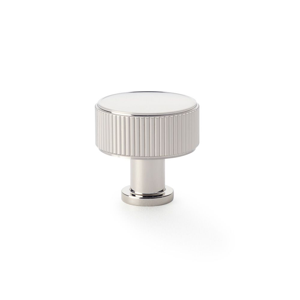 Alexander and Wilks Polished Nickel 35mm Lucia Reeded Line Cupboard Knob | AW807R-35-PN