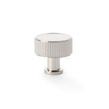 Alexander and Wilks Polished Nickel 35mm Lucia Reeded Line Cupboard Knob | AW807R-35-PN