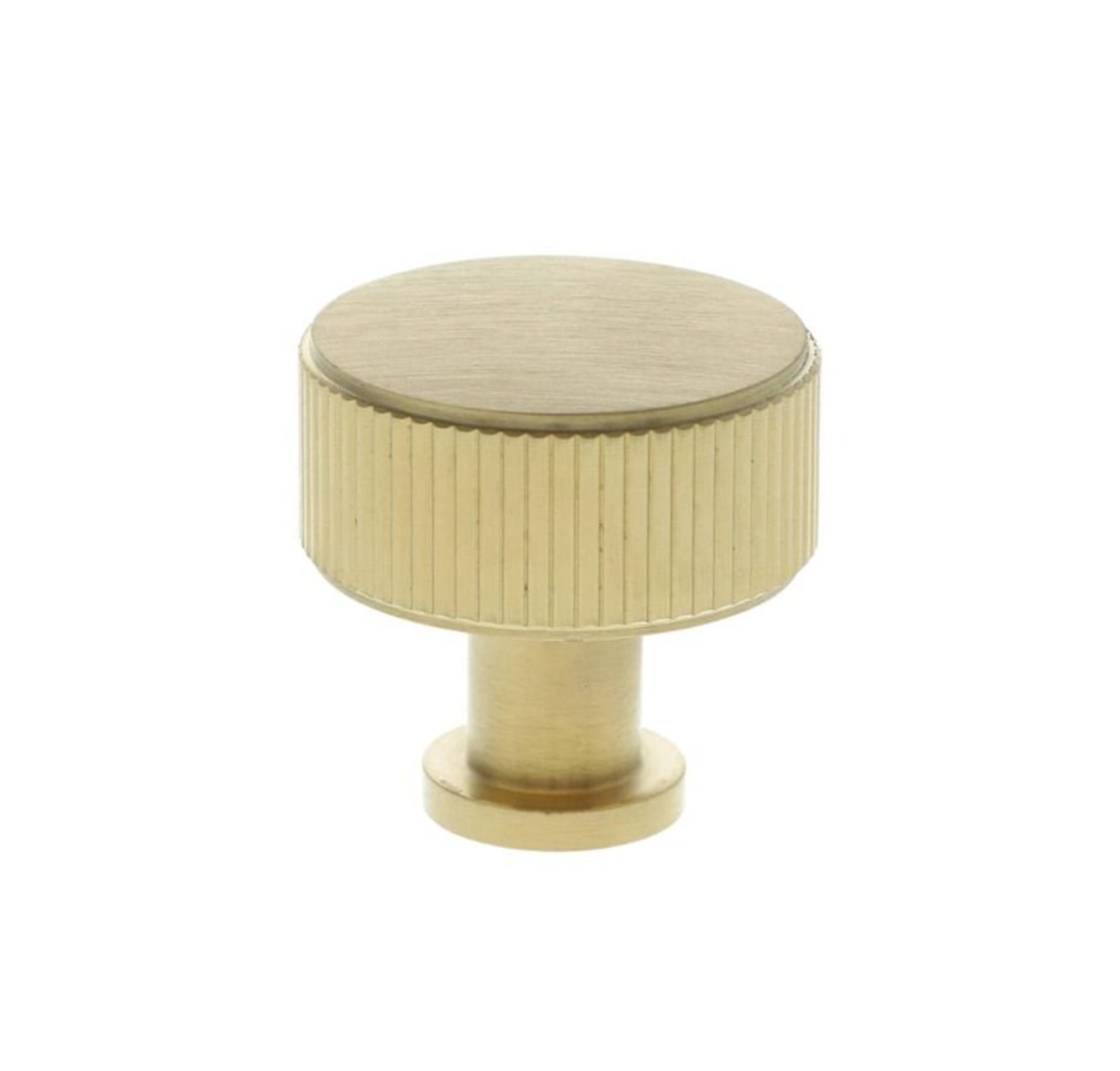 Alexander and Wilks Satin Brass PVD 35mm Lucia Reeded Line Cupboard Knob | AW807R-35-SBPVD