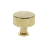 Alexander and Wilks Satin Brass PVD 35mm Lucia Reeded Line Cupboard Knob | AW807R-35-SBPVD