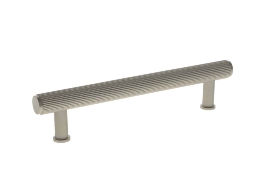 A&W Satin Nickel Crispin Reeded Line T Bar Pull Handle c/c 160mm | AW809R-160-SN
