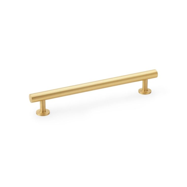 A&W Satin Brass Round T Bar Cupboard Pull Handle c/c 160mm | AW814-160-SB