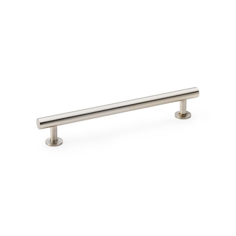 A&W Satin Nickel Round T Bar Cupboard Pull Handle c/c 160mm | AW814-160-SN
